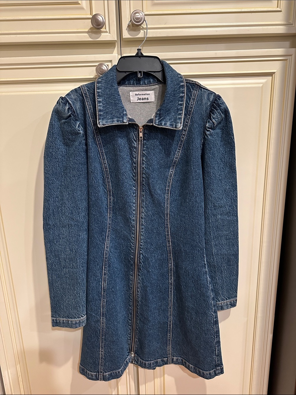 Reformation Kensington Long Sleeve Denim Minidress